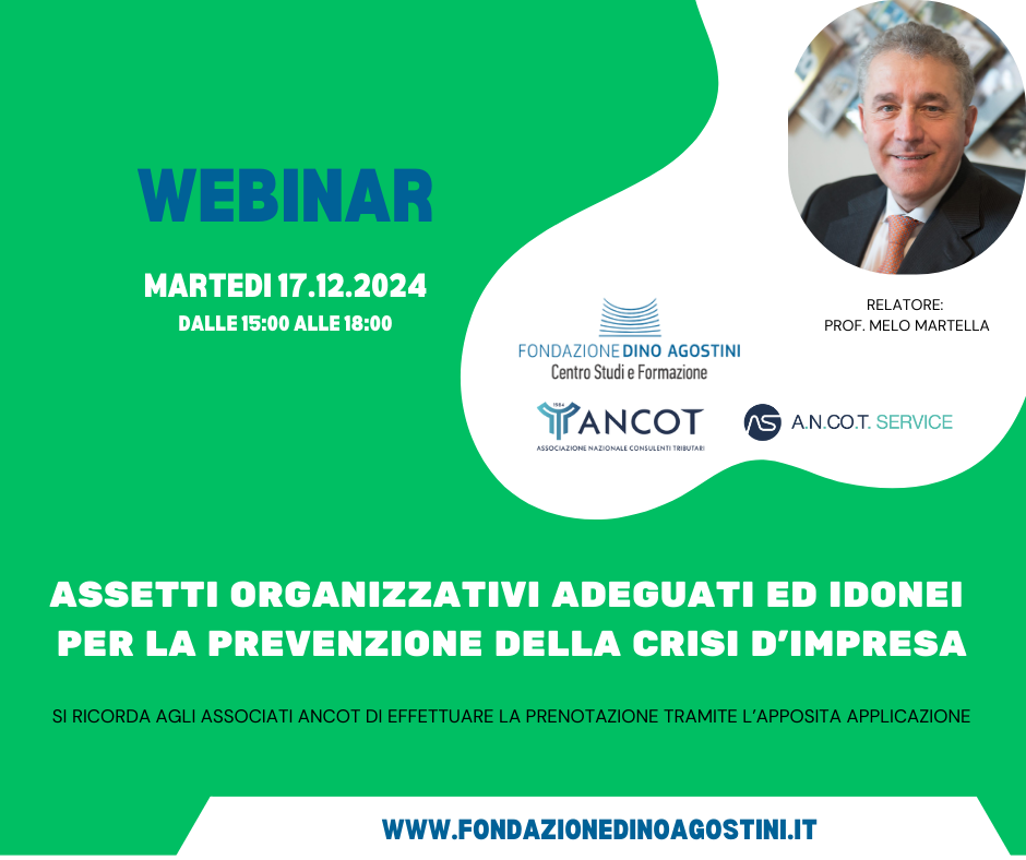 Martedì, 17 Dicembre 2024 WEBINAR