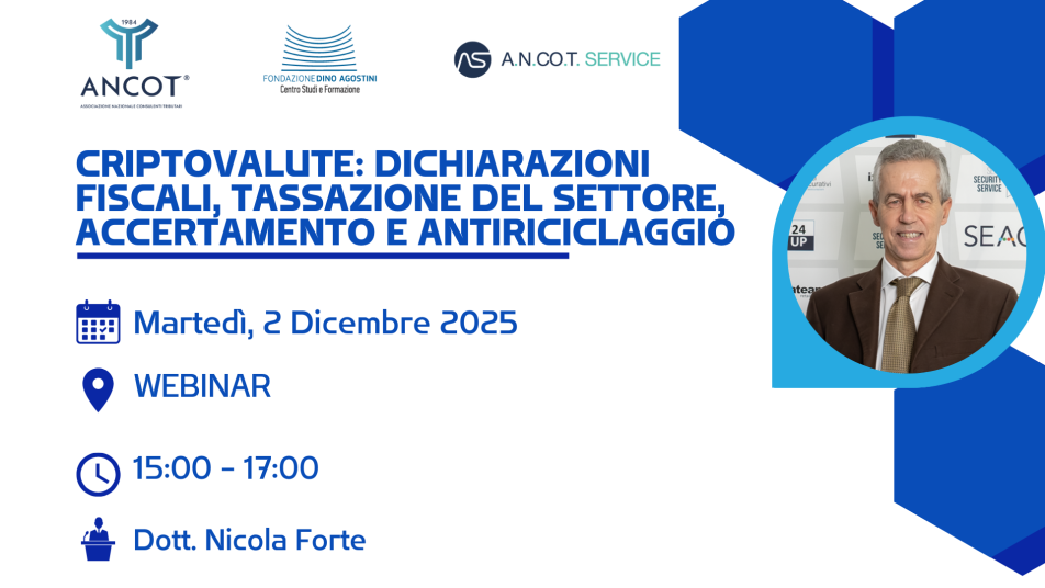 CRIPTOVALUTE: DICHIARAZIONI FISCALI, TASSAZIONE DEL SETTORE, ACCERTAMENTO E ANTIRICICLAGGIO